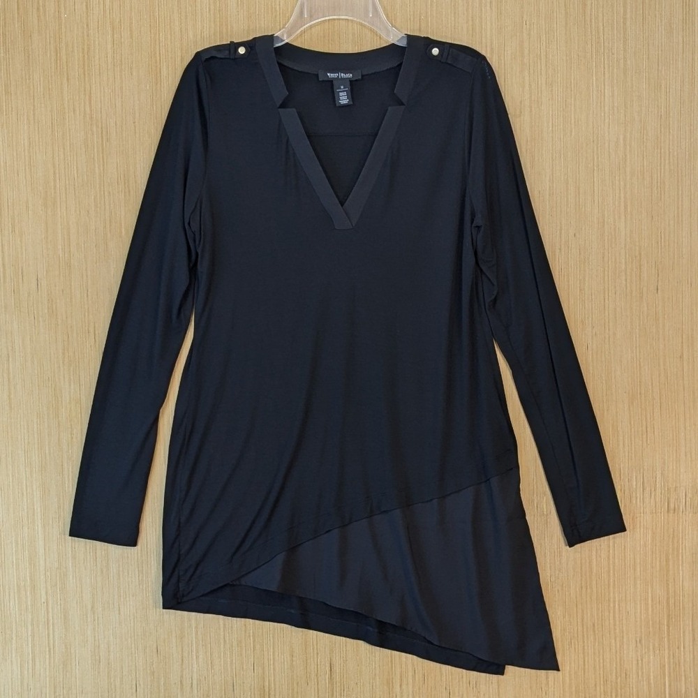 White House Black Market Asymmetric Elevated Basic Office Chic Tunic Top Medium